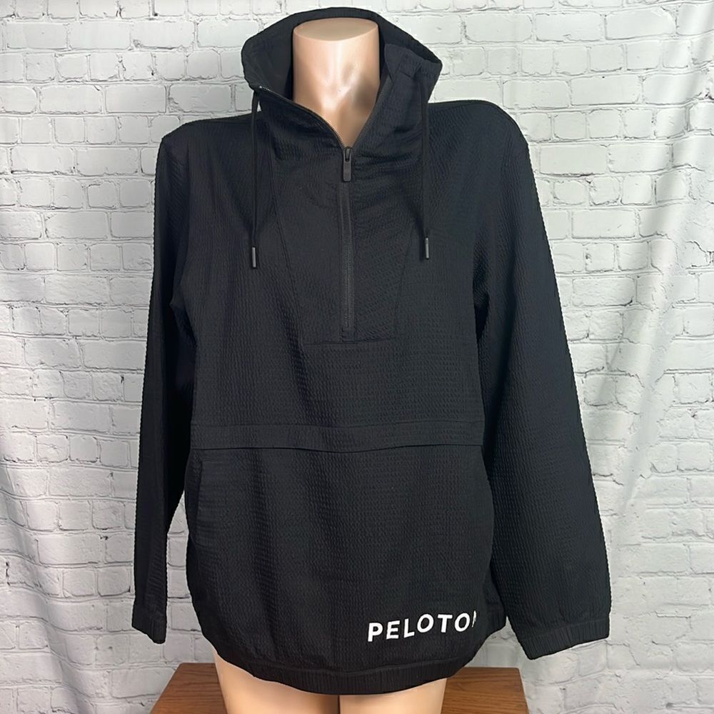 LuLuLemon/Peloton, Black, Lightweight Seersucker Sweatshirt, Size 12